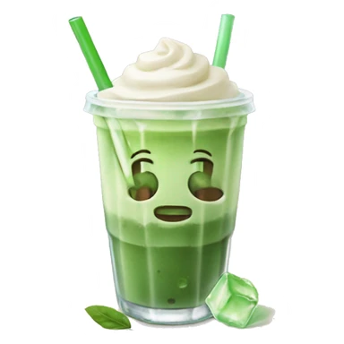 Iced matcha latte with ice cubes  sticker
