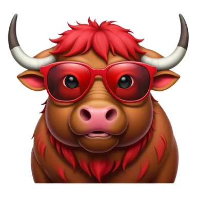 red water buffalo with sunglasses sticker
