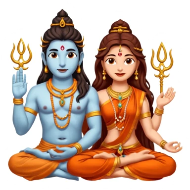 Sitting lord shiva and parvathi sticker