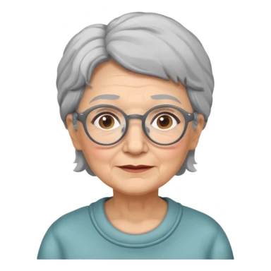 grandmother with glasses and gray hair, grizzle sticker