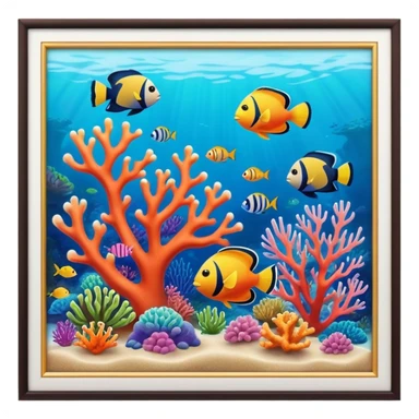 Great Barrier Reef Landmark Emoji – Featuring colorful coral formations and tropical fish. sticker