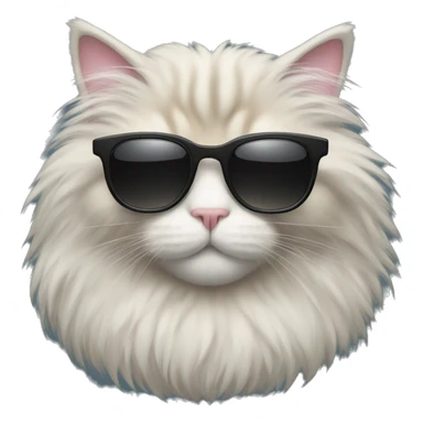 Fluffy Cat with sunglasses sticker