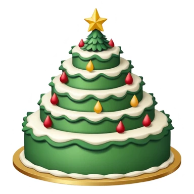 cake that looks like christmas tree, it is layered with white cream and has sharp corners sticker