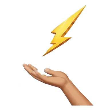 Hand catching a lightning bolt mid-air sticker