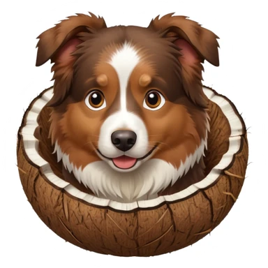 dog Australian shepherd in a coconut sticker