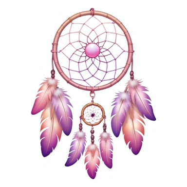 Iridescent pastel pink gradients dreamcatcher sticker