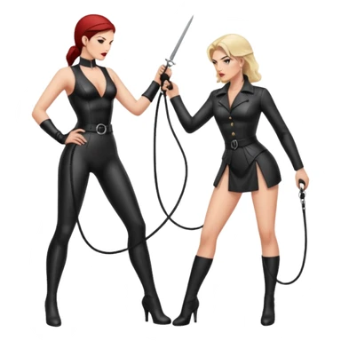 One Dominatrix whipping man  sticker