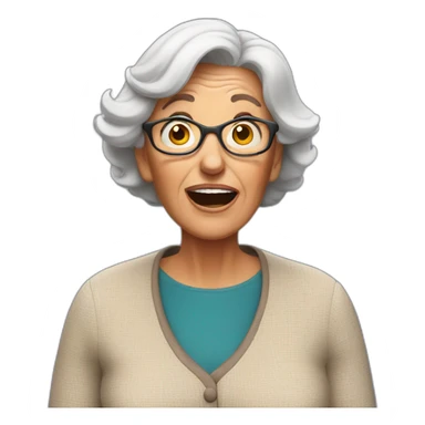 very surprised older woman sticker
