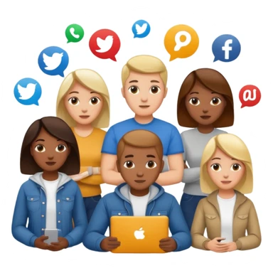 group of people ultimately creating a social media agency sticker