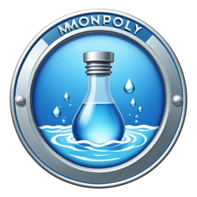 water works monopoly badge  sticker