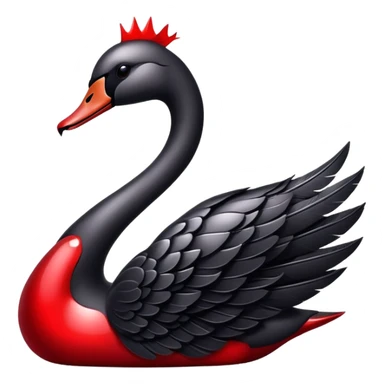 black and red shiny weeping gothic swan sticker