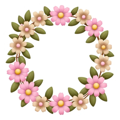 Pink and beige flower garlands  sticker