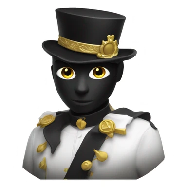 chat noir et blanc avec une couronne en or sticker