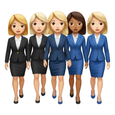6 women interviewee walking in front of the interviewer sticker