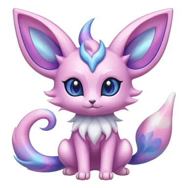 Shiny Exotic Cute Nebulae Ethereal Espeon-Sylveon-Meowstic-Hybrid-Creature with pattern-markings sticker