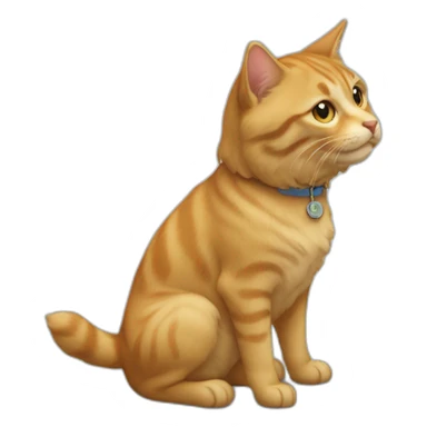 Un chat sur un chunchat sur un chien sticker