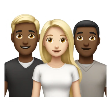 three friends, a blond girl, a tall brown guy, and another white black hair guy. sticker