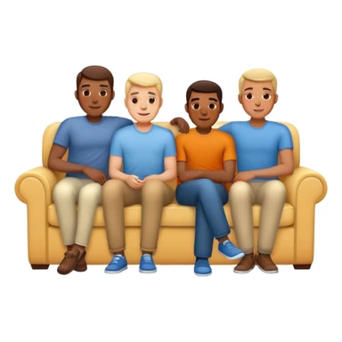three men sitting on a couch together relax sticker