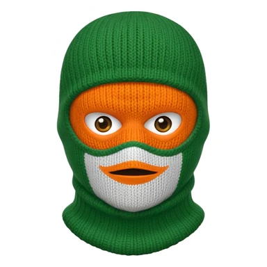 Irish flag coloured balaclava  sticker