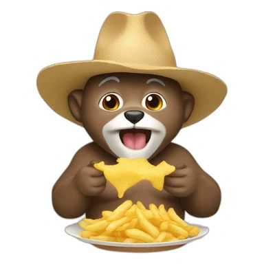 Mapache comiendo papá fritas sticker