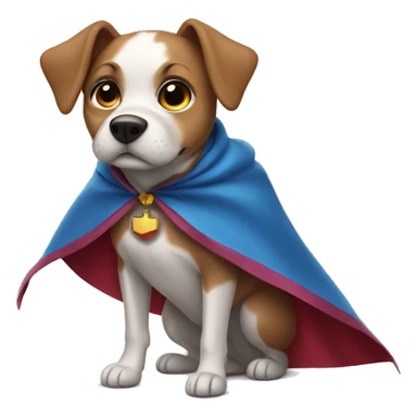Dog wearing cape sticker