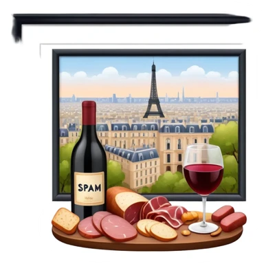 SPAM MEAT charcuterie and wine PARIS art gallery landscape  sticker