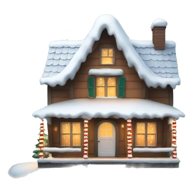 Cute Dutch house with snow and Christmas lights sticker