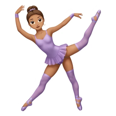 Ballet dancer in over the knee socks, leotard and long brown hair sticker