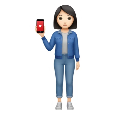 Asian women shining confident full body fat sticker