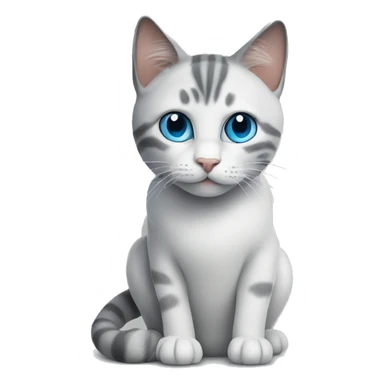 Realistic blue eyed cat with grey lines on the toilet  sticker