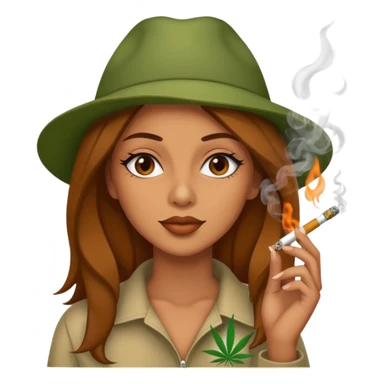 woman smoking marijuana sticker