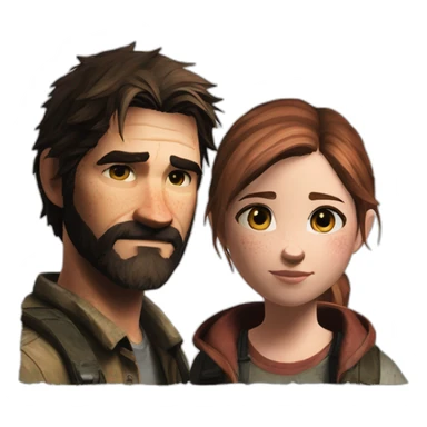 The last of us joel and ellie sticker