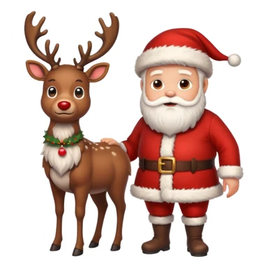 cute reindeer with santa sticker