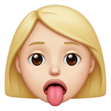 sad face with tongue sticking out sticker