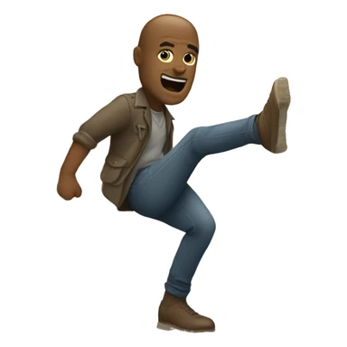 Man kicking can down road sticker