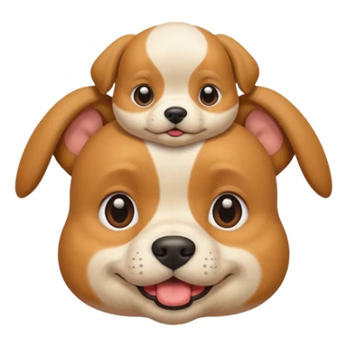 Doggy with a baby on his head and his face  sticker