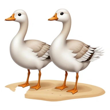 Two geese on the beach sticker
