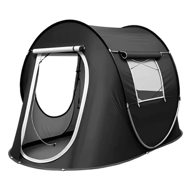 Tall Oval Narrow Pop up tent black not deep sticker