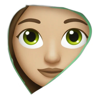 lasik eye surgery mask with dark brown long straight hair green eyes sticker