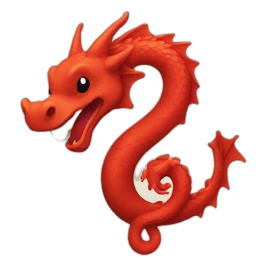 red dragon shaped like ampersand sticker