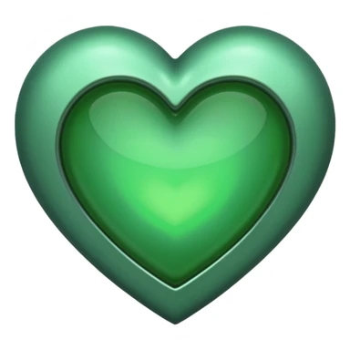 heart with a metallic green center sticker