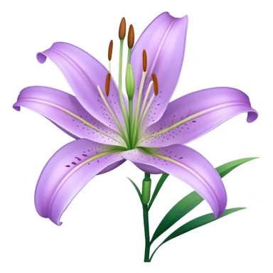 single Light Purple Lily, straight stem sticker
