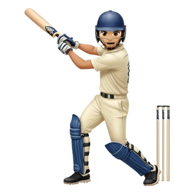 cricket player batting, hitting a six sticker