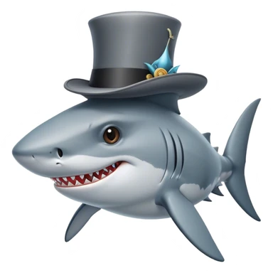 shark with tophat sticker