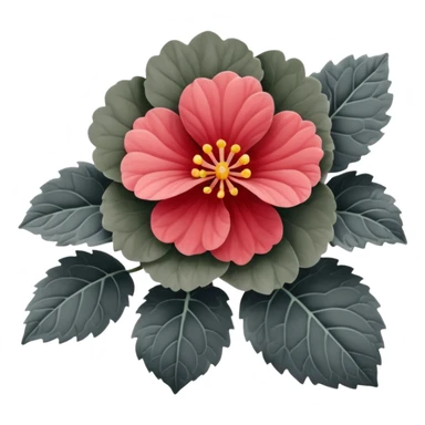 super realistic grey begonia sticker
