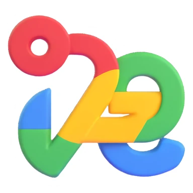 Google icon, 3D style, vibrant and dimensional sticker