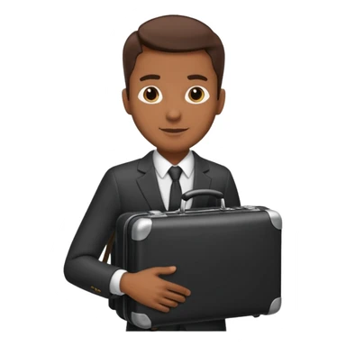 A BROWN business man with a suitcase in his hand sticker