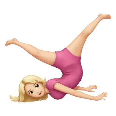 Blonde girl laying on stomach kicking her feet in the air and blushing sticker