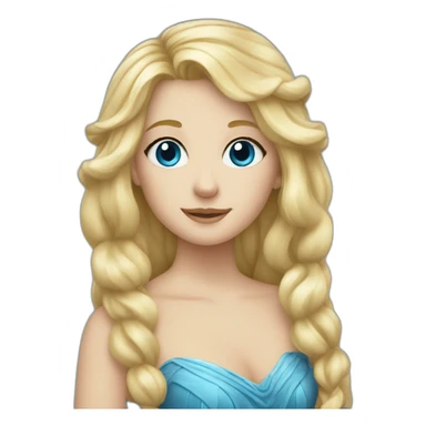 blond haired harp girl with blue eyes sticker