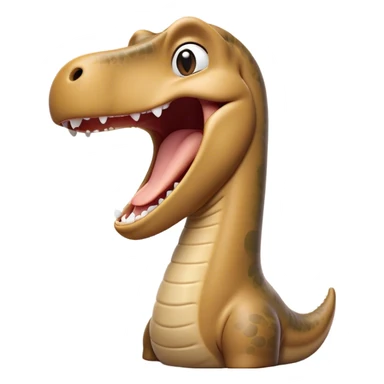 Cinematic Cute Yawning Brontosaurus Portrait Emoji, Head tilted slightly with a dramatic, wide-open yawn, showcasing its monumental, elongated neck and a massive, textured body with sleepy, half-closed eyes and a relaxed, open mouth, Simplified yet irresistibly cute features, highly detailed, glowing with a soft, cozy ancient glow, high shine, relaxed yet expressive, stylized with a dash of whimsical prehistoric ease, soft glowing outline, capturing the essence of a drowsy yet affectionate Brontosaurus that appears ready to stretch and yawn its way out of the screen! sticker